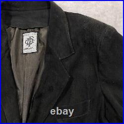 Vintage Norcuer Cabra Antilopada Black Goat Suede Leather Jacket Men's Large 40