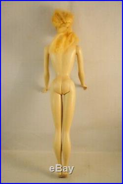 Vintage Original Blond Ponytail #1 Barbie Stock #850 with Holes in Feet -Doll Only