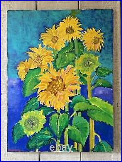 Vintage Painting Oil on Stretched Canvas Signed Peggy Brunton 1992