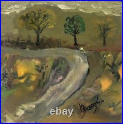 Vintage Painting signed Landscape with Trees and Path