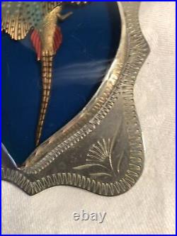 Vintage Pheasant Silver Belt Buckle K1128, Handmade, Inlay Of Pheasant. BEAUTIFUL