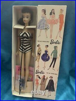 Vintage Ponytail Barbie #3 Original (R) Box (Gay Parisienne) OSS Pedestal Stand
