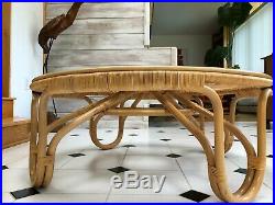 Vintage Rattan Bamboo Coffee Table Charlottenborg Sika Viggo Boesen Danish