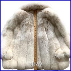 Vintage S fur stole short jacket fox white tan excellent condition Mano Swartz