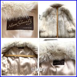Vintage S fur stole short jacket fox white tan excellent condition Mano Swartz