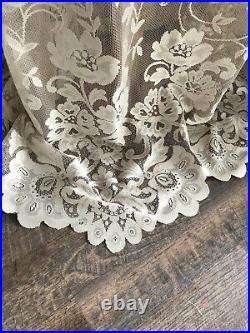 Vintage Sheer Beige Lace Maxi Dress CUT OUT Boho Hippy Crochet Wedding Gown