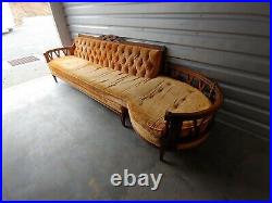 Vintage Sofa Couch Settee Crushed Velvet / Tufted Mid-Century