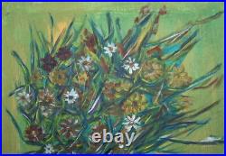 Vintage Still Life Floral Oil Painting Signed