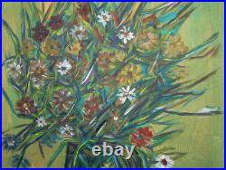 Vintage Still Life Floral Oil Painting Signed