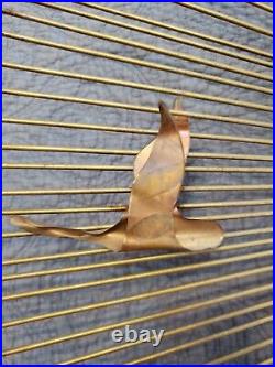 Vintage Sunburst Flying Geese Brutalist Metal Art C Jere Style Wall Sculpture
