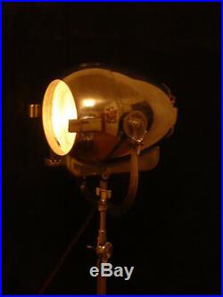 Vintage Theatre Light Antique Lamp Film Studio Art Deco Strand Tripod Patt 123