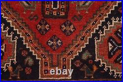 Vintage Tribal Geometric Abadeh Area Rug 4'x5' Wool Hand-knotted Traditional Rug