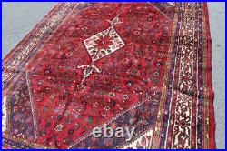 Vintage Tribal Medallion Antique Traditional Wool Turkish 7x10 Red Handmade