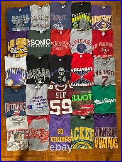 Vintage Wholesale T shirt Lot 101 Graphic 70s 80s 90s Sports Metal Mickey Rock