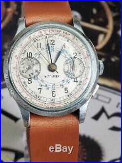 Vintage Wittnauer Chronograph men military wristwatch pilot Vintage Swiss watch