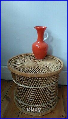 Vintage boho Bamboo stool Coffee / Side Table Retro 60's 70's Plant Stand
