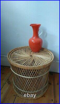 Vintage boho Bamboo stool Coffee / Side Table Retro 60's 70's Plant Stand