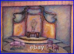 Vintage gouache/pastel painting theatre stage design