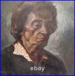 Vintage impressionist oil painting woman portrait