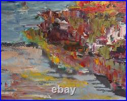 Vintage oil painting expressionist seascape landscape
