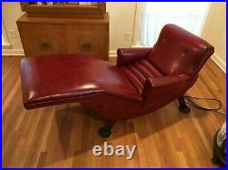 Vintage oxblood red contour lounge electric recliner