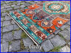 Vintage rug, Hallway rug, Runner rug, Turkish rug, Handmade, Wool 2,1 x 7,1 ft