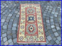 Vintage rug, Turkish, Handmade rug, Area rug, Wool rug, Bohemian 2,3 x 4,5 ft