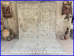 Vintage turkish handknotted area bohemian oushak rug