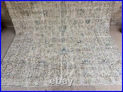 Vintage turkish handknotted area bohemian oushak rug
