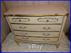 Vtg 1970s Sears Bonnet Dixie Vintage Painted French Provincial 3 Drawer Dresser