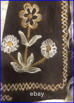 Vtg 70s Afghan Coat Jacket Penny Lane Coat Sheepskin Embroidered Hippie Boho