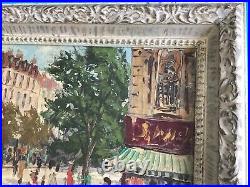 Vtg Antique Canvas Paris Scene Impressionist Orig Signed Brotman Ornate frame
