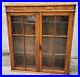 Vtg-Mission-Arts-Crafts-Oak-Tabletop-Wall-Cabinet-Curio-China-Cupboard-Glass-01-gt