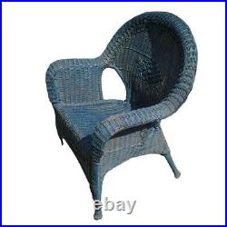 Wicker Porch Chair Vintage High Back Arm Rests