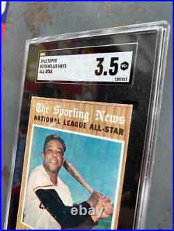 Willie Mays SGC 3.5 Topps Antique Collector Card Vintage New York Giants 1962